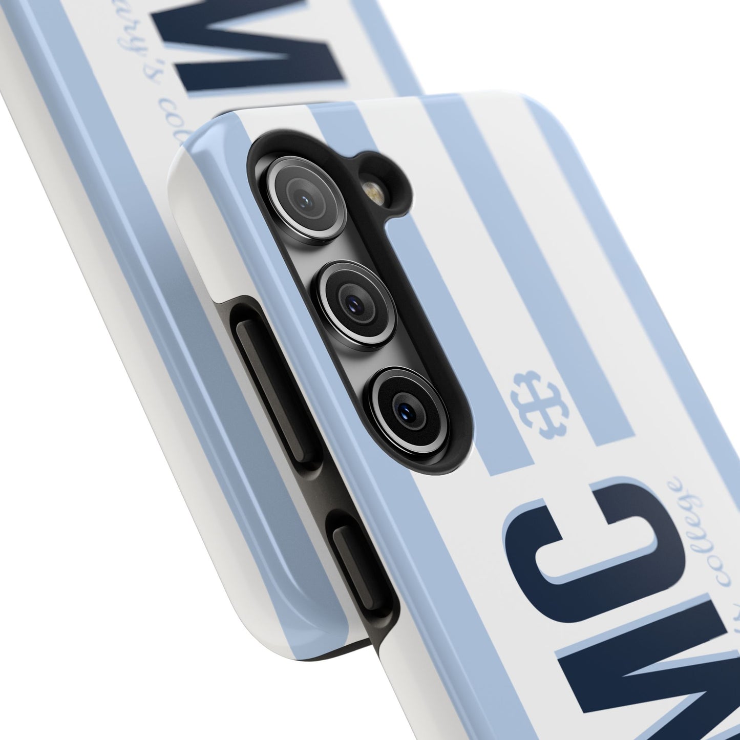 Saint Mary's College Belles Blue Striped Phone Case | French Cross | Better in Blue Co.
