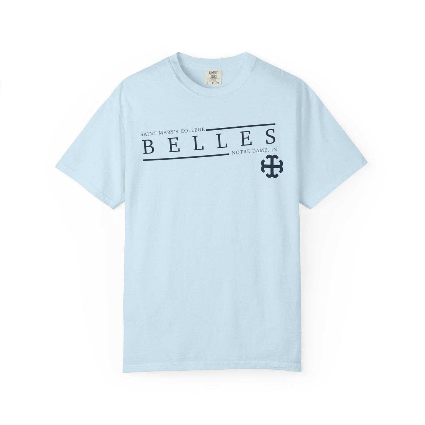 Saint Mary's College Belles Comfort Colors Unisex T-Shirt | French Cross | Notre Dame, IN | Better in Blue Co.