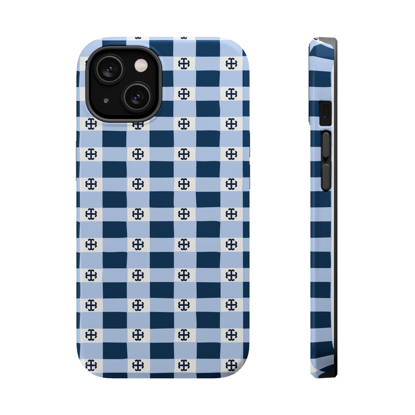 Saint Mary's College Gingham French Cross Magnetic Phone Case | Belles Blue | Better in Blue Co.