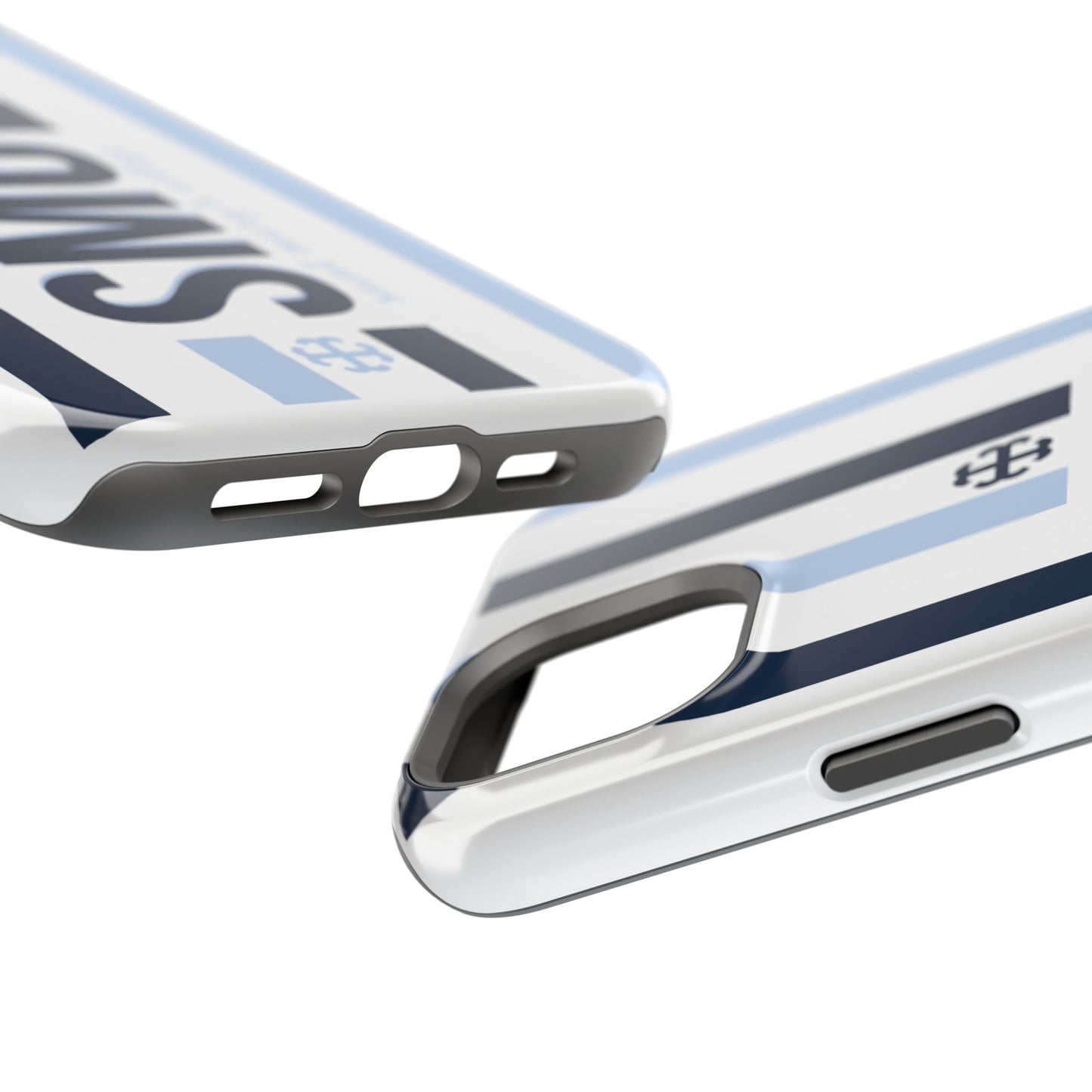 Saint Mary's College Navy/Belles Blue Striped Magnetic Phone Case | French Cross | Better in Blue Co.