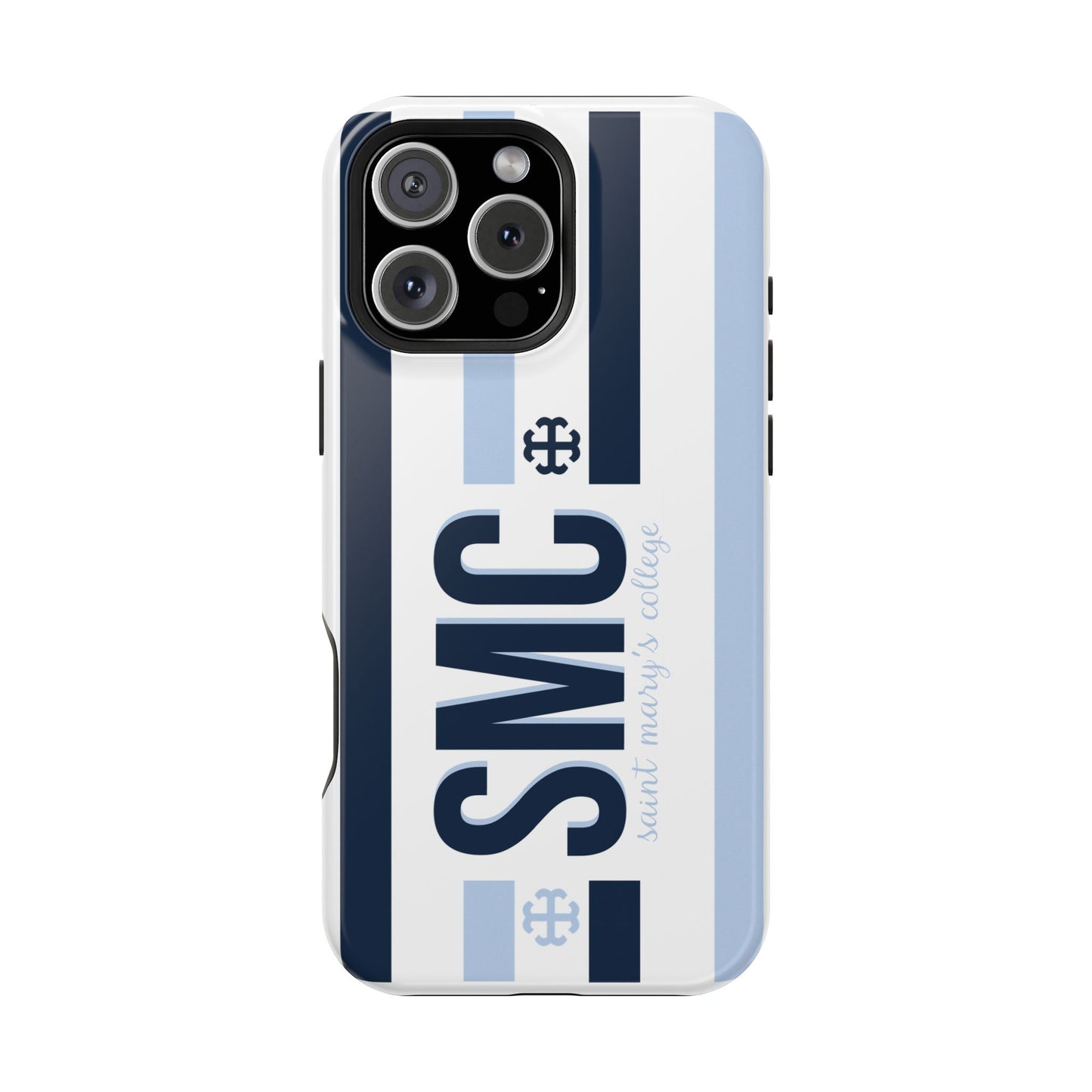 Saint Mary's College Navy/Belles Blue Striped Magnetic Phone Case | French Cross | Better in Blue Co.