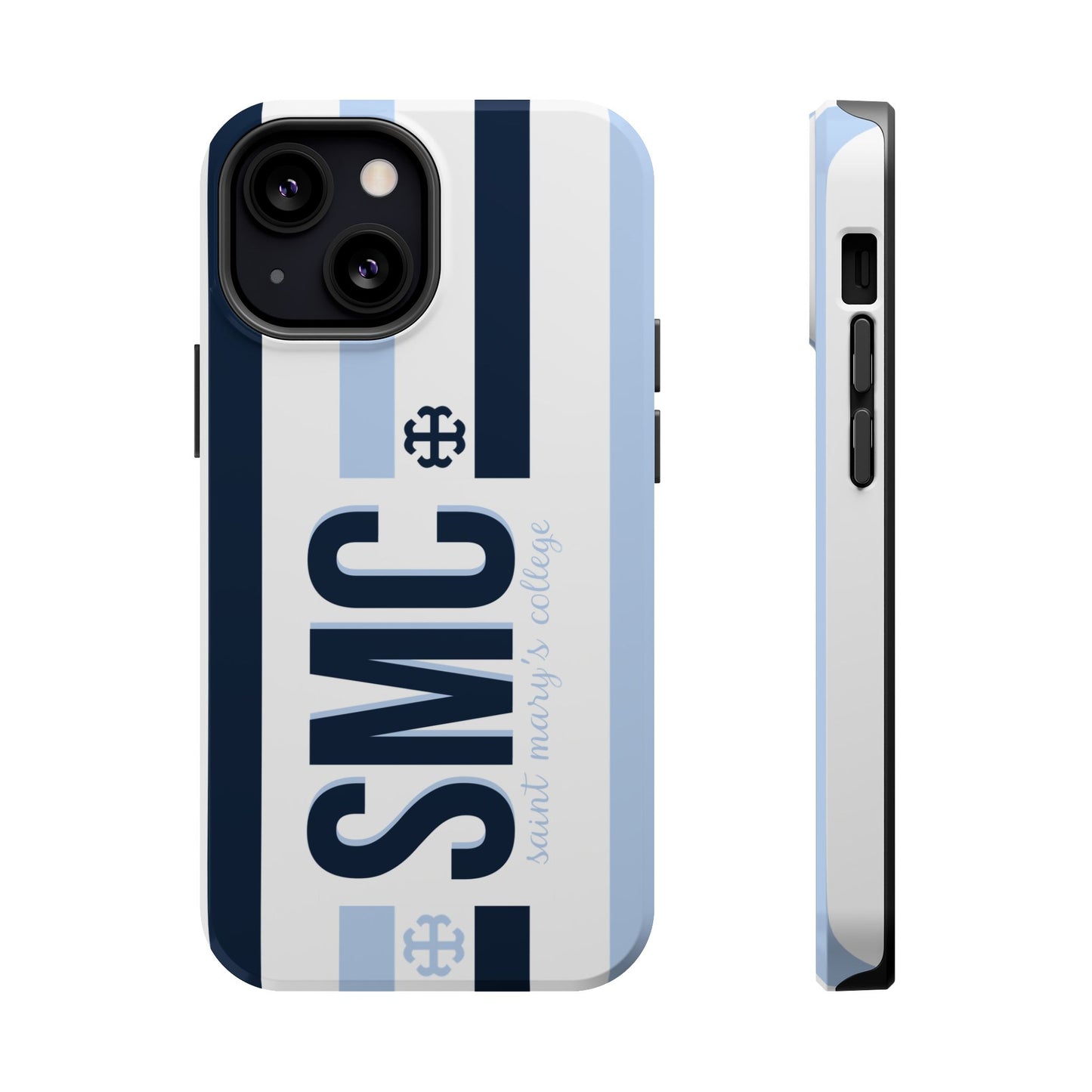 Saint Mary's College Navy/Belles Blue Striped Magnetic Phone Case | French Cross | Better in Blue Co.