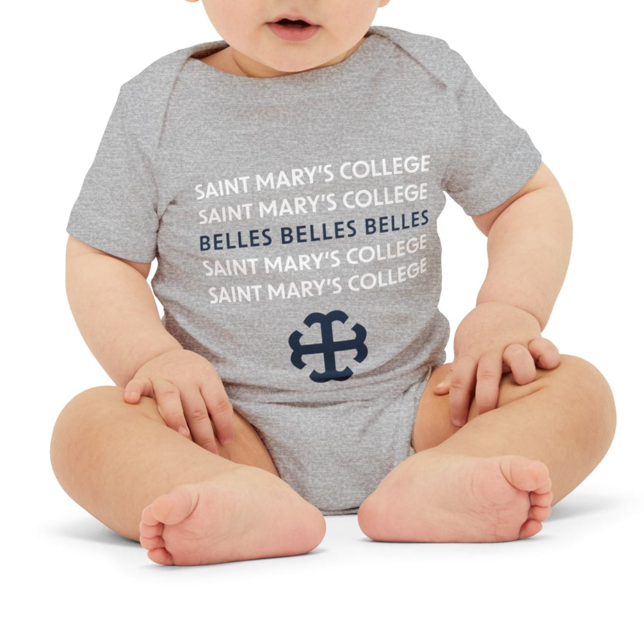 Saint Mary's College Baby Onesie No. 2 | French Cross | Better in Blue Co.
