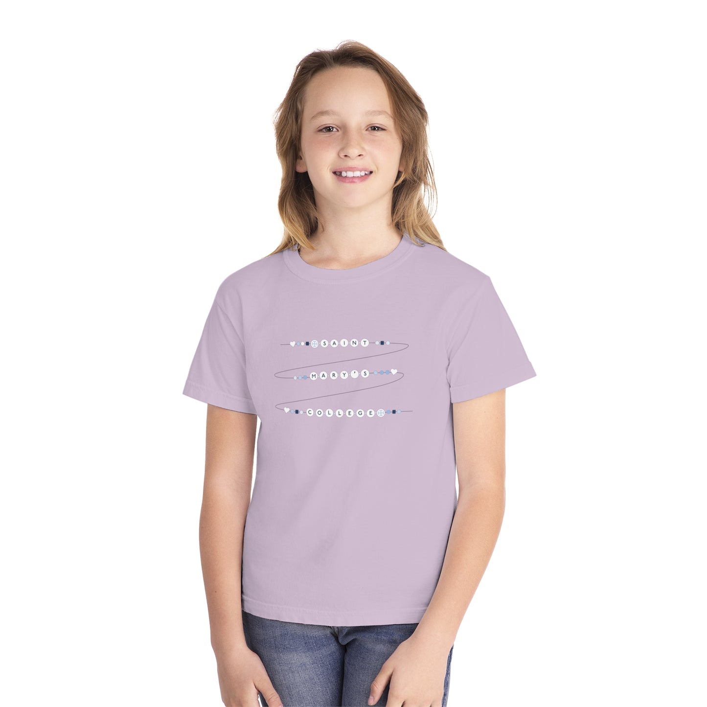 Saint Mary's College Friendship Bracelet Youth Midweight Tee | Belles Blue | Smick | Better in Blue Co.
