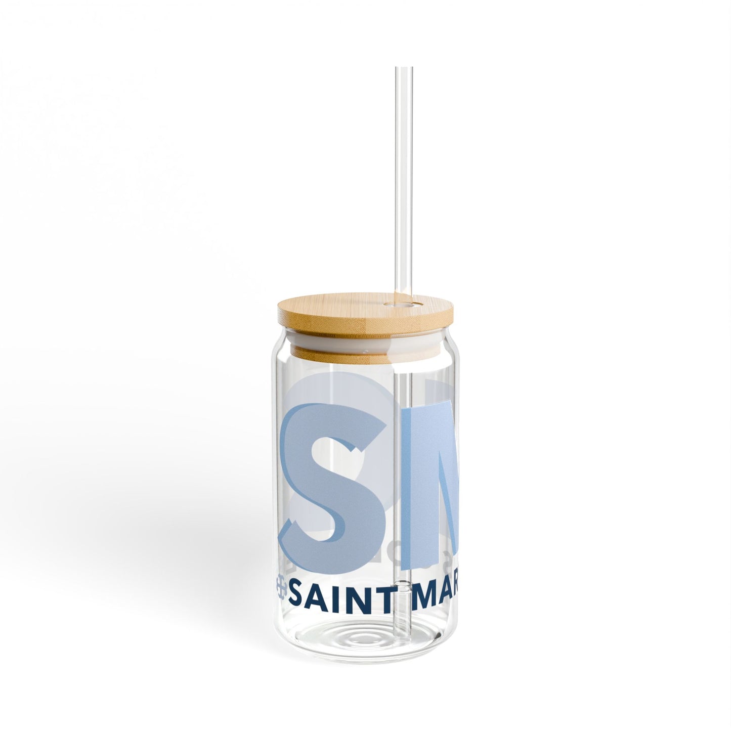 Saint Mary's College SMC Glass Cup with Straw | Belles | 1844 | Notre Dame, IN | Better in Blue Co