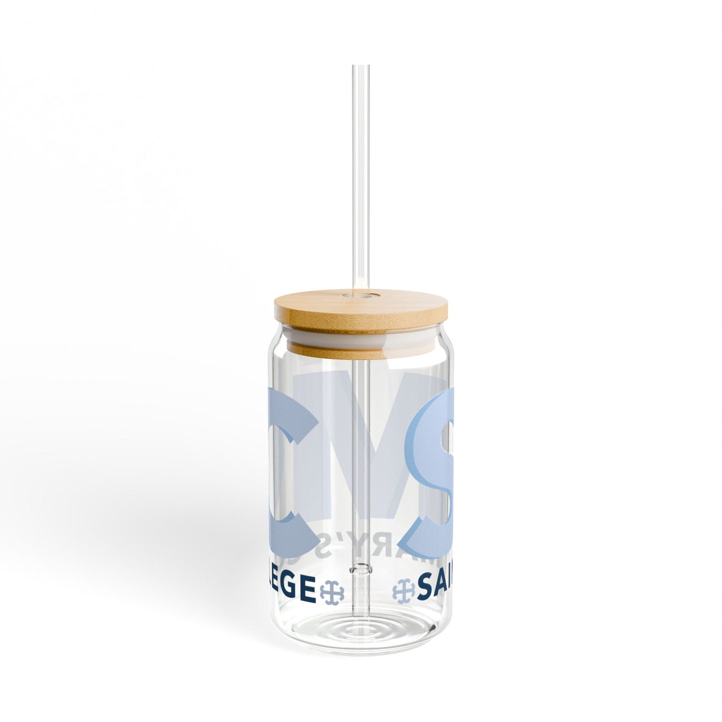 Saint Mary's College SMC Glass Cup with Straw | Belles | 1844 | Notre Dame, IN | Better in Blue Co