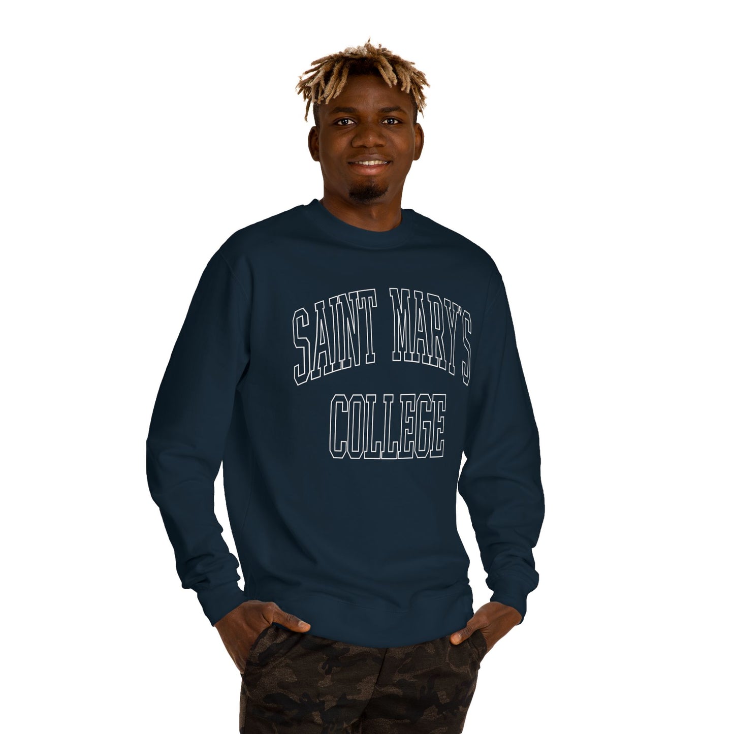 Saint Mary's College Outline Unisex Crew Neck Sweatshirt | Notre Dame, IN | Better in Blue Co.