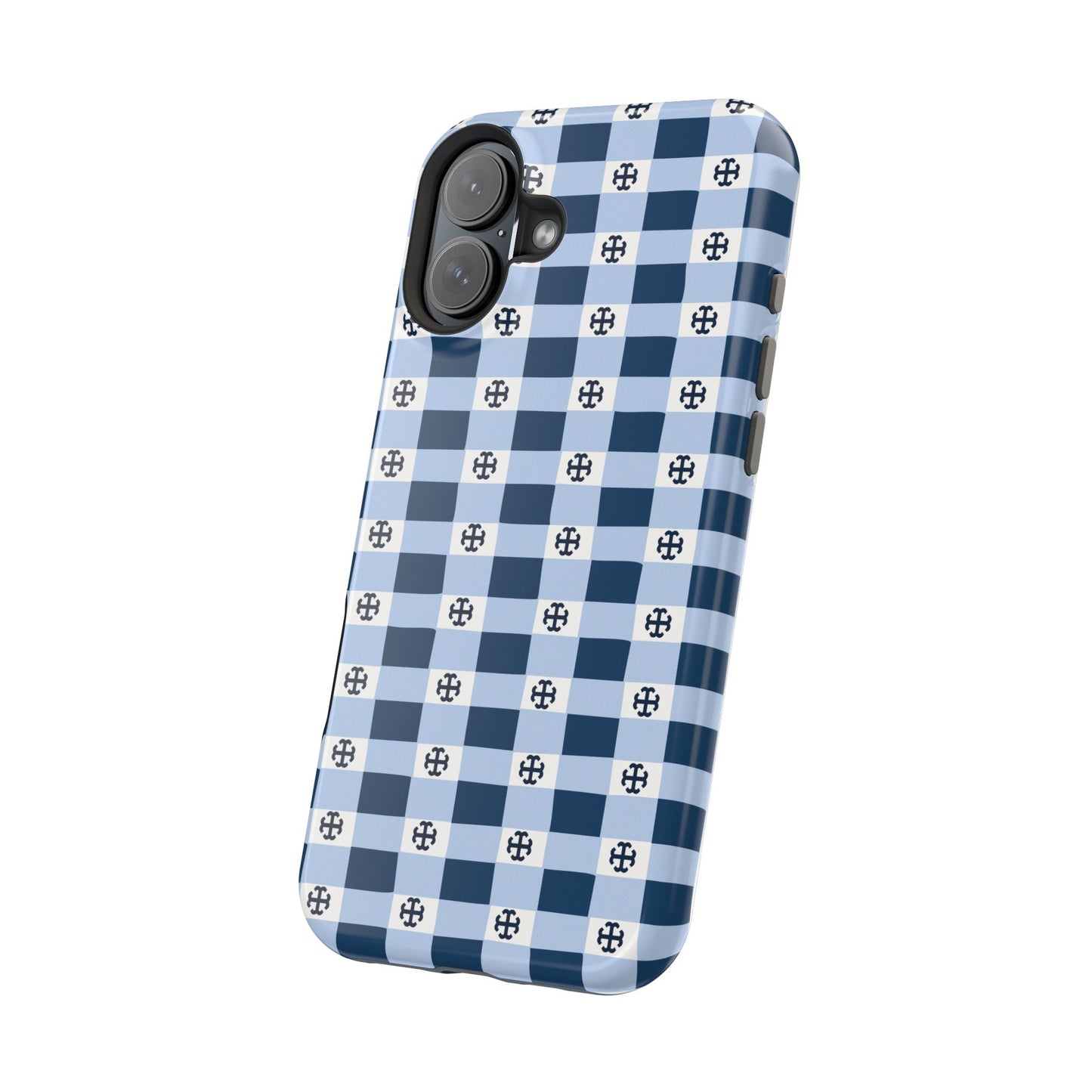 Saint Mary's College Gingham French Cross Magnetic Phone Case | Belles Blue | Better in Blue Co.