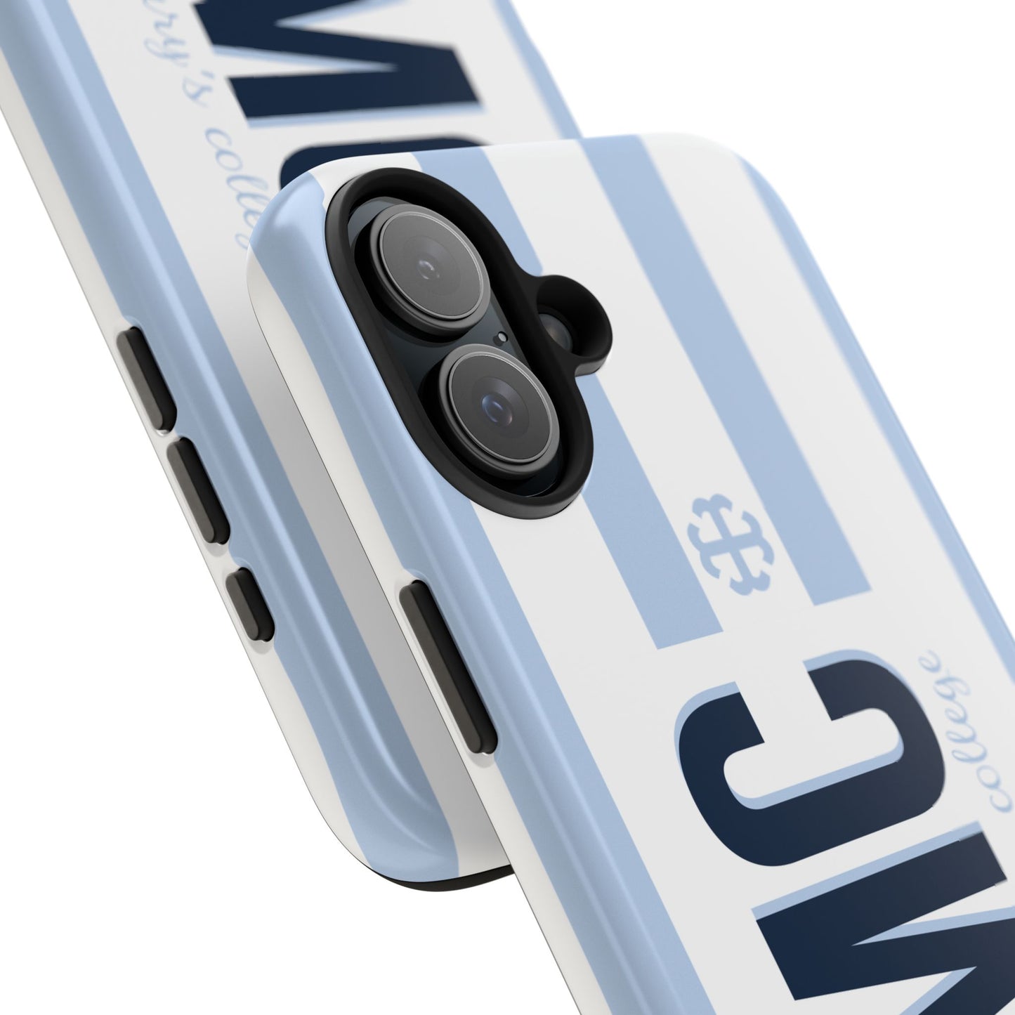 Saint Mary's College Belles Blue Striped Phone Case | French Cross | Better in Blue Co.