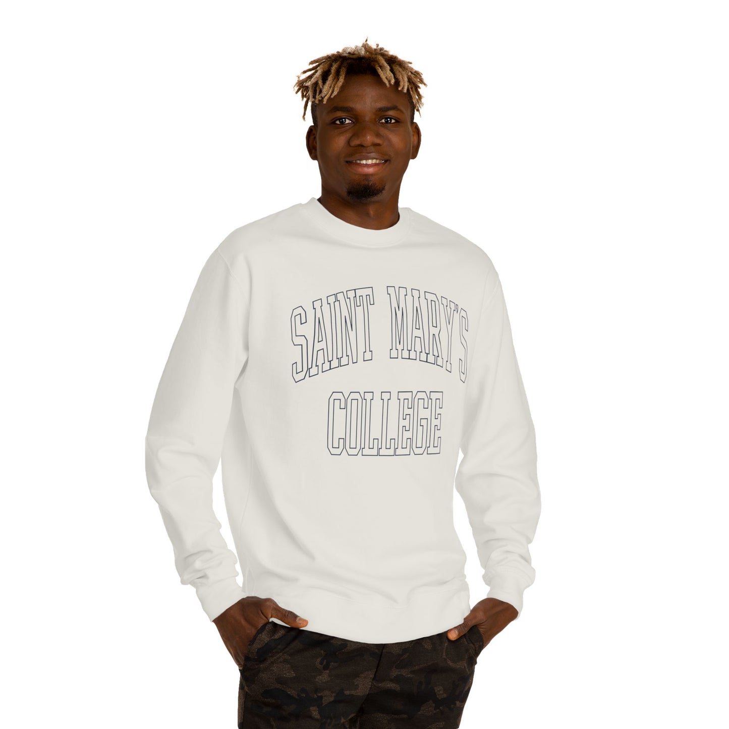 Saint Mary's College Outline Unisex Crew Neck Sweatshirt | Notre Dame, IN | Better in Blue Co.