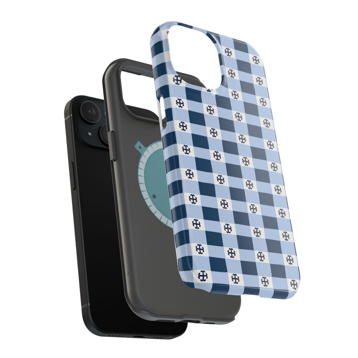 Saint Mary's College Gingham French Cross Magnetic Phone Case | Belles Blue | Better in Blue Co.
