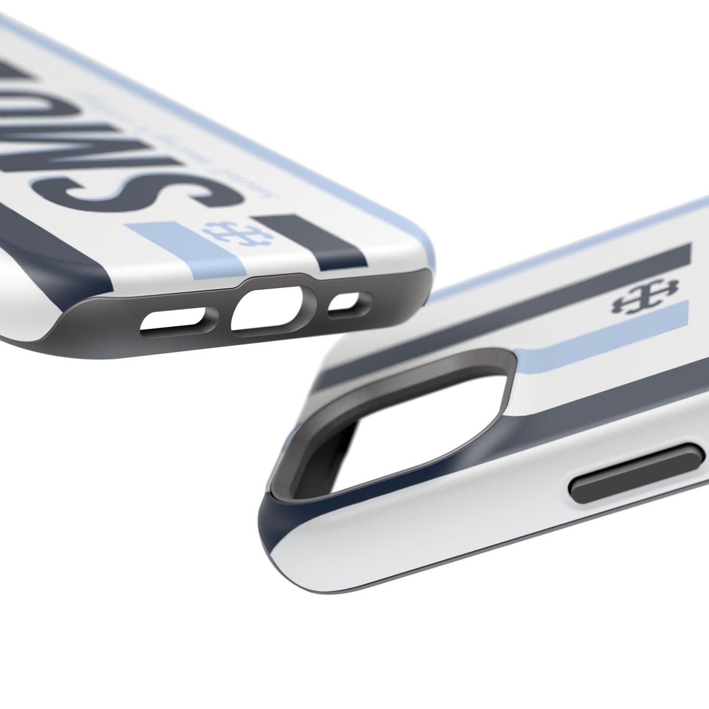 Saint Mary's College Navy/Belles Blue Striped Magnetic Phone Case | French Cross | Better in Blue Co.