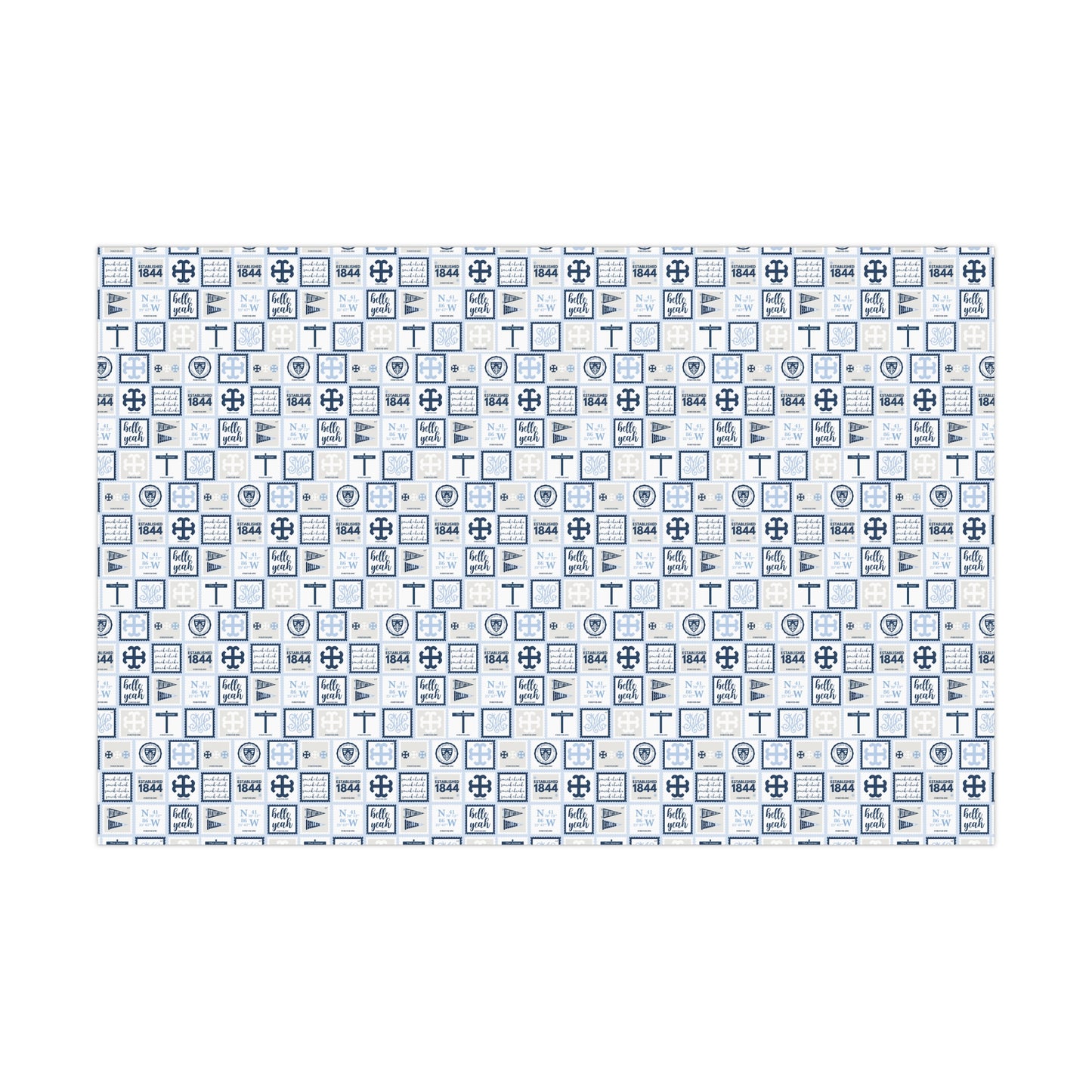 Saint Mary's College Postage Stamp Wrapping Paper | Belles | 1844 | Better in Blue Co. |
