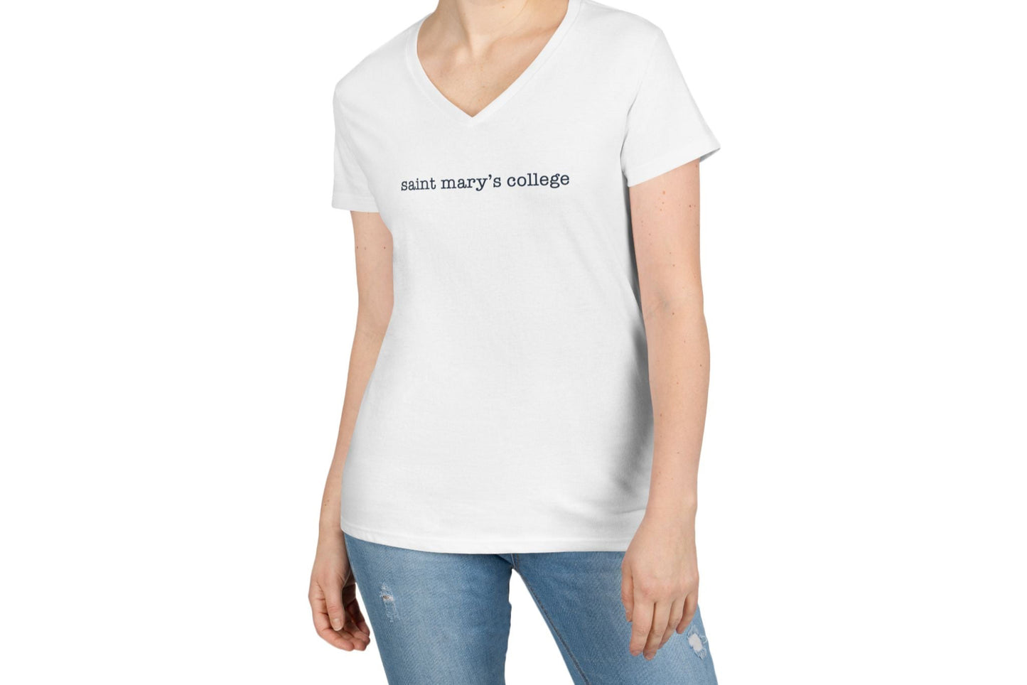 Saint Mary's College Ladies' V-Neck T-Shirt  | Navy Blue | Better in Blue Co.