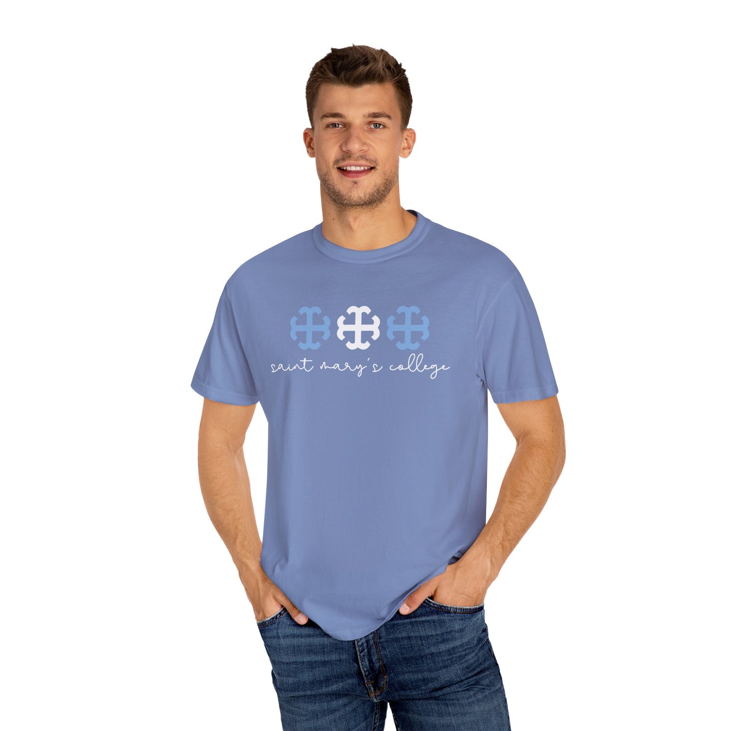 Saint Mary's College Triple French Cross Tee 2.0 | Belles Blue | Better in Blue Co.