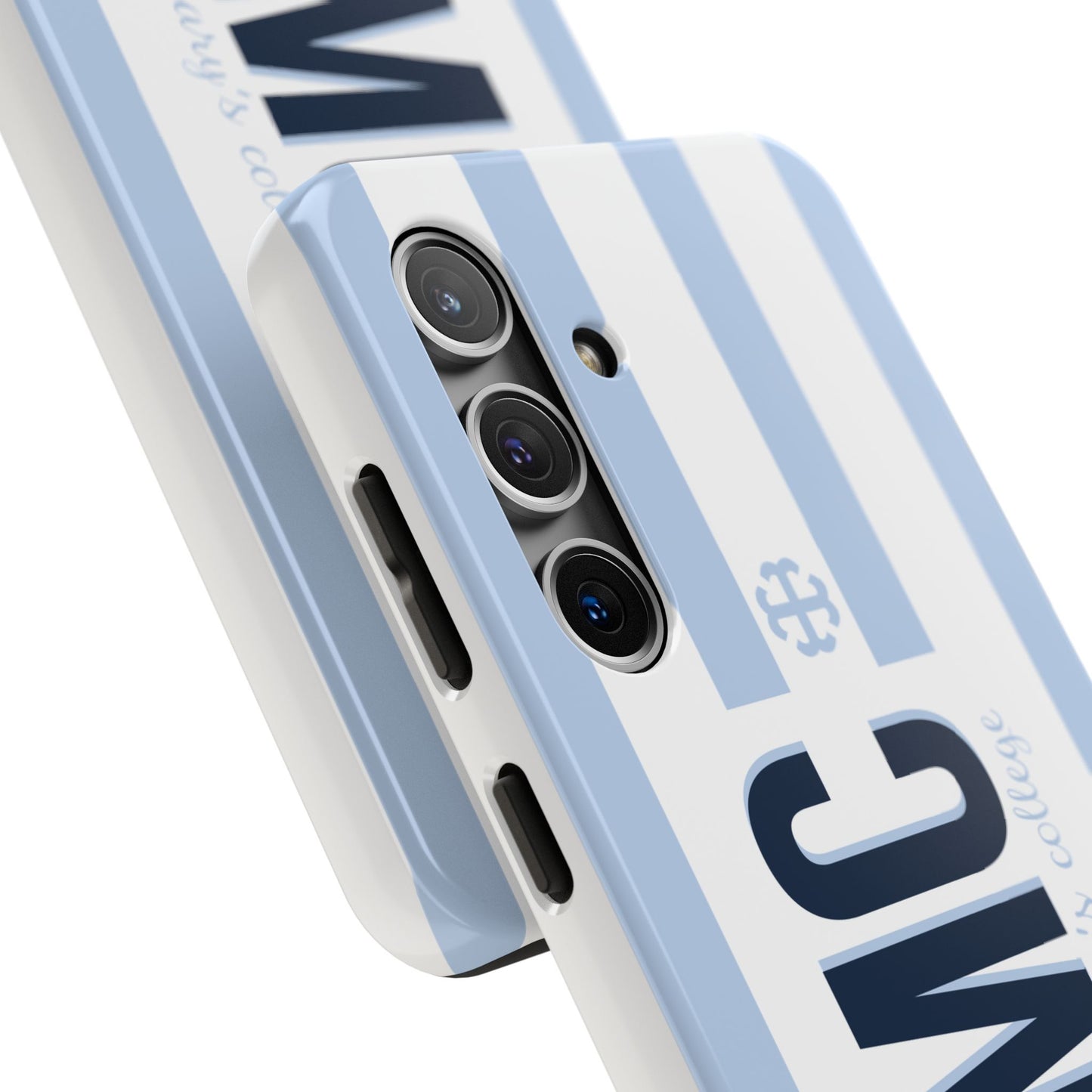 Saint Mary's College Belles Blue Striped Phone Case | French Cross | Better in Blue Co.