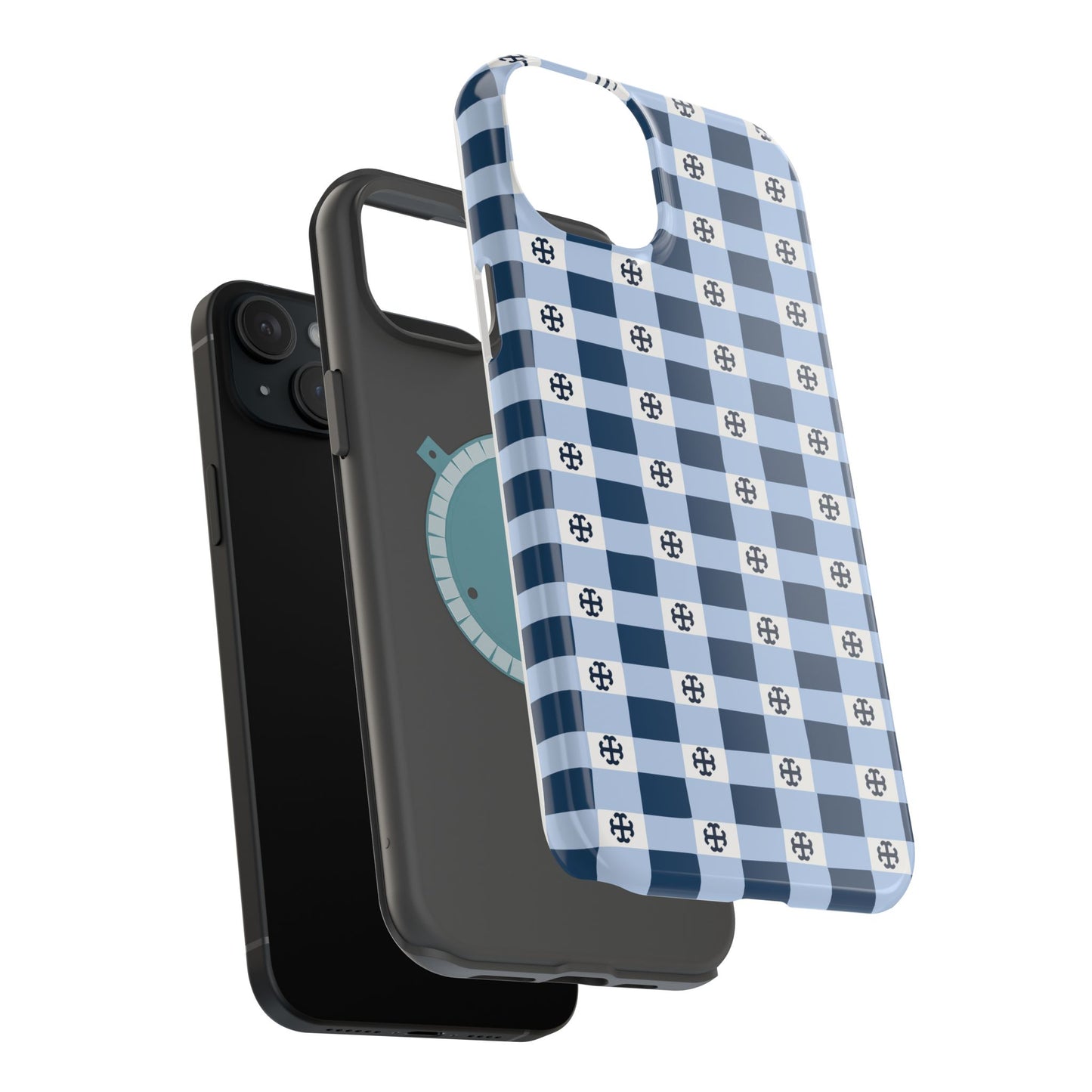 Saint Mary's College Gingham French Cross Magnetic Phone Case | Belles Blue | Better in Blue Co.