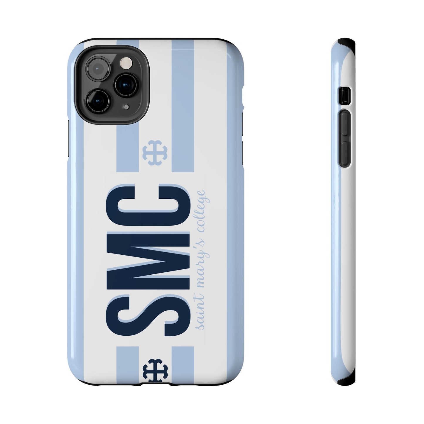 Saint Mary's College Belles Blue Striped Phone Case | French Cross | Better in Blue Co.
