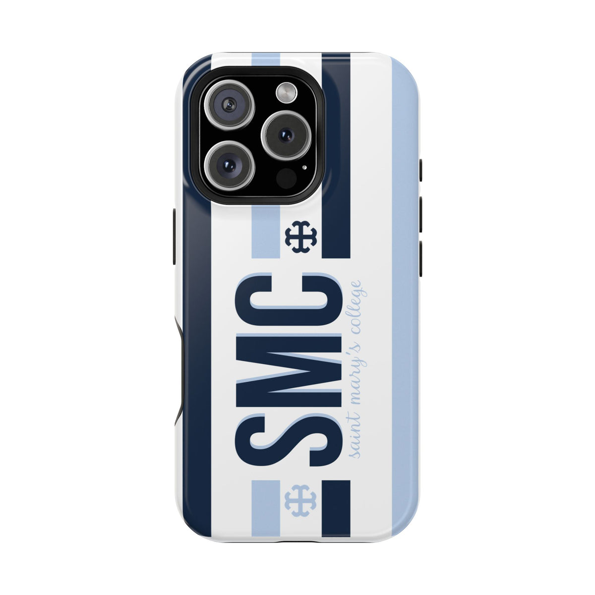 Saint Mary's College Navy/Belles Blue Striped Magnetic Phone Case | French Cross | Better in Blue Co.