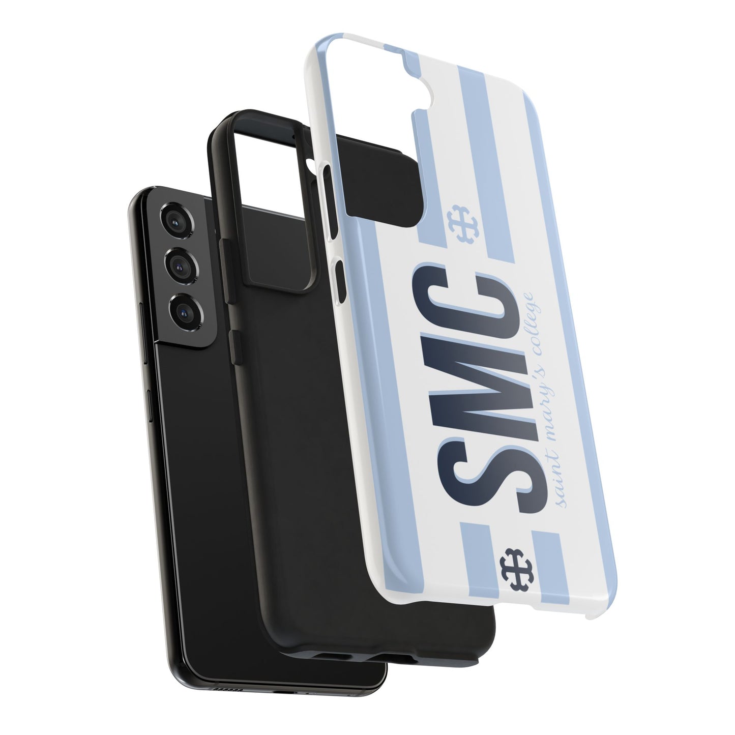 Saint Mary's College Belles Blue Striped Phone Case | French Cross | Better in Blue Co.
