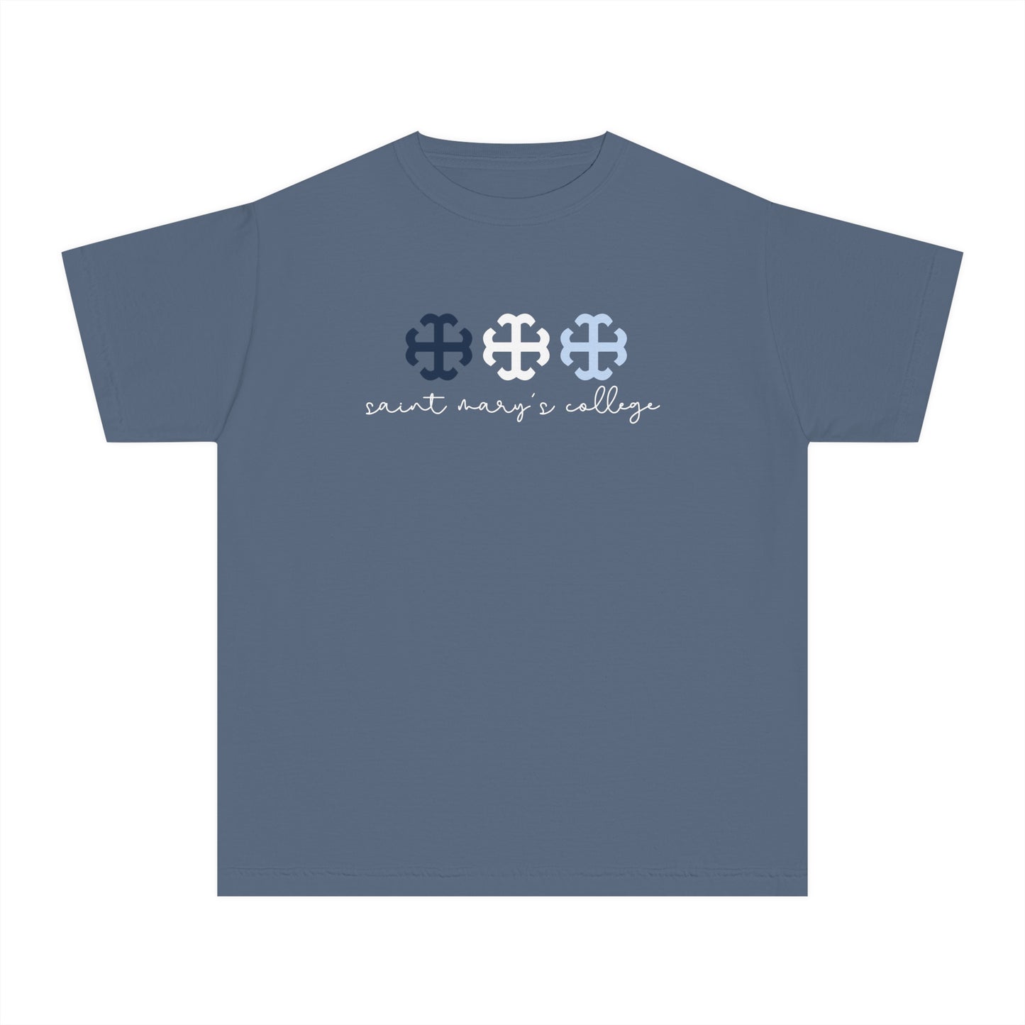 Youth Saint Mary's College French Cross Tee | Belles | Smick | Better in Blue Co.