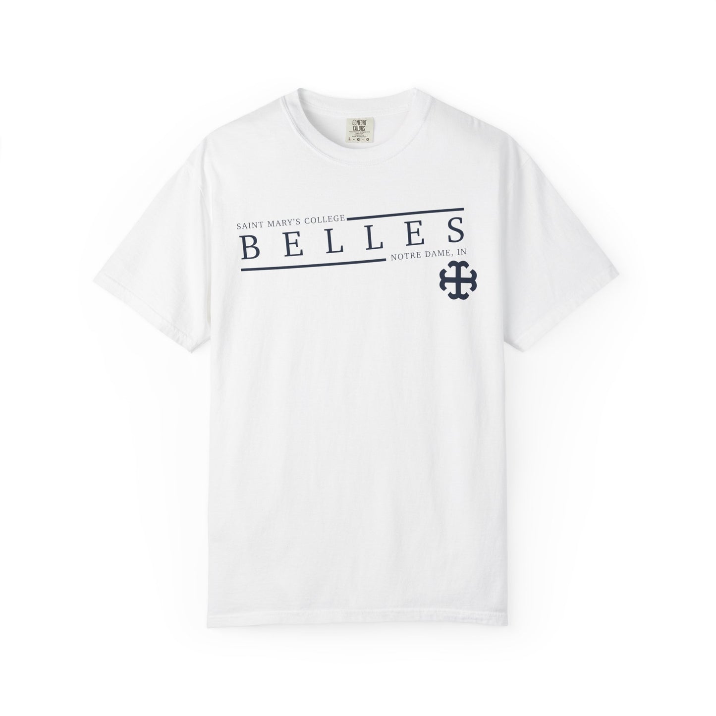 Saint Mary's College Belles Comfort Colors Unisex T-Shirt | French Cross | Notre Dame, IN | Better in Blue Co.