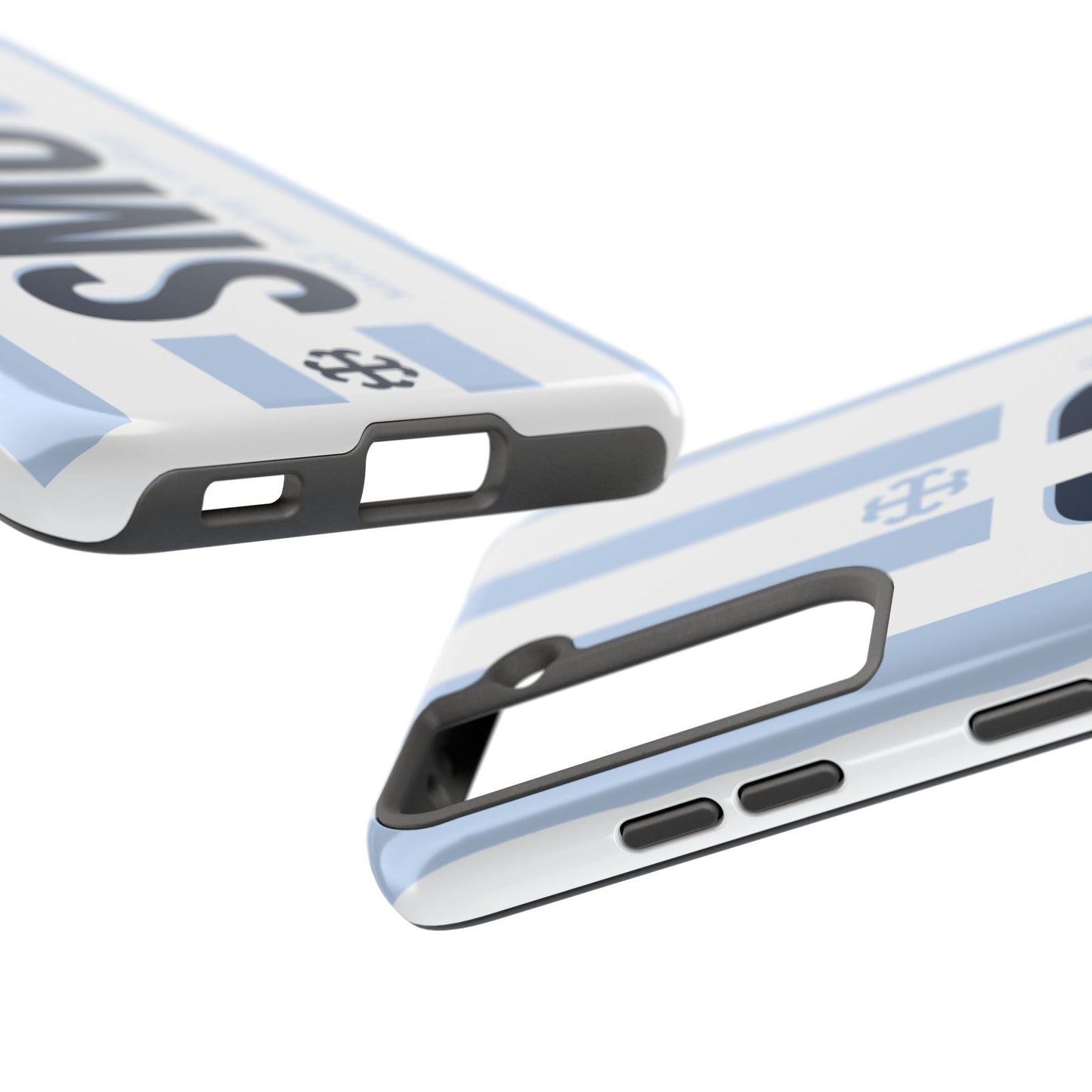 Saint Mary's College Belles Blue Striped Phone Case | French Cross | Better in Blue Co.