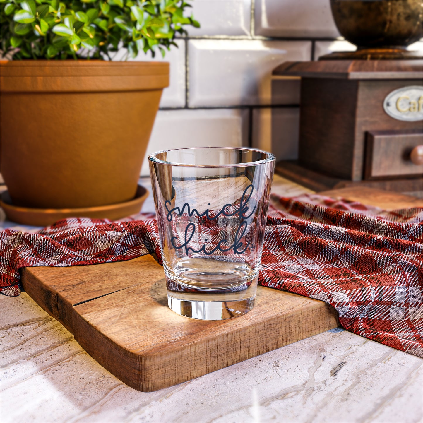 Smick Chick Shot Glass | Belles | French Cross | Saint Mary's College | Better in Blue Co.