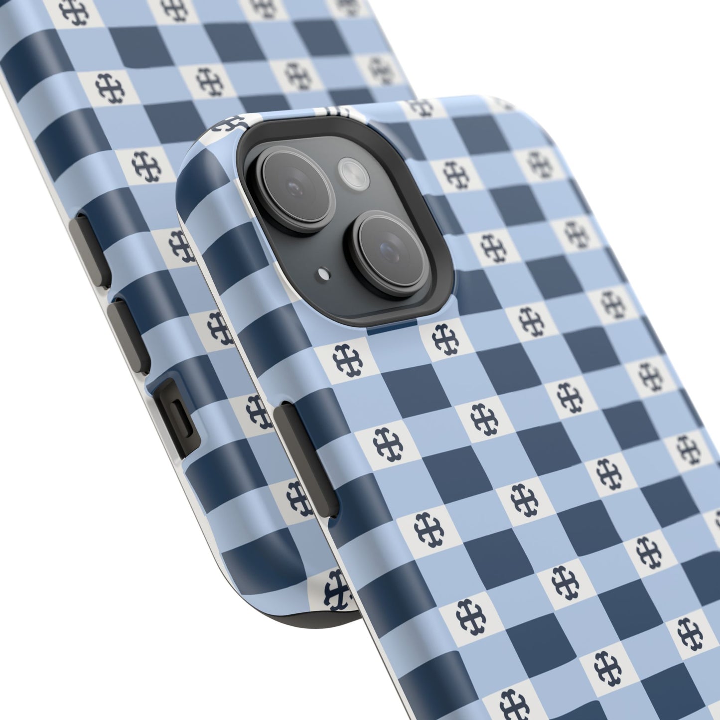 Saint Mary's College Gingham French Cross Magnetic Phone Case | Belles Blue | Better in Blue Co.