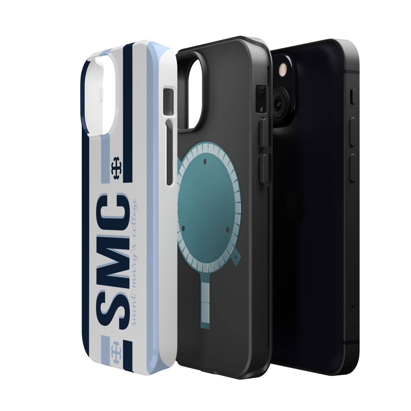 Saint Mary's College Navy/Belles Blue Striped Magnetic Phone Case | French Cross | Better in Blue Co.
