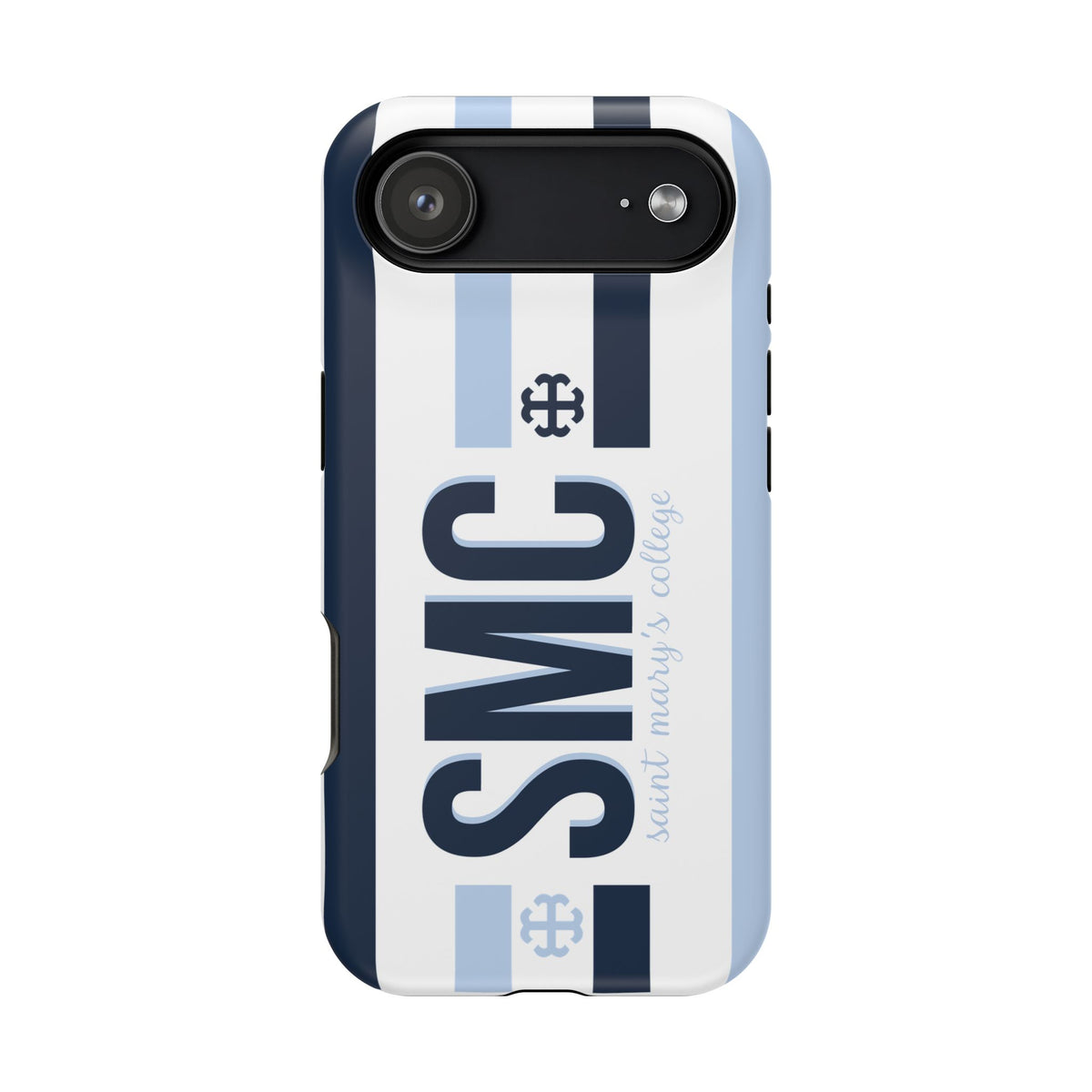 Saint Mary's College Navy/Belles Blue Striped Magnetic Phone Case | French Cross | Better in Blue Co.