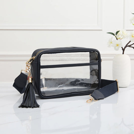 Better in Blue Co. Clear Rectangle Crossbody Bag for Stadium | Game Day | Notre Dame | Belles | Saint Mary's College
