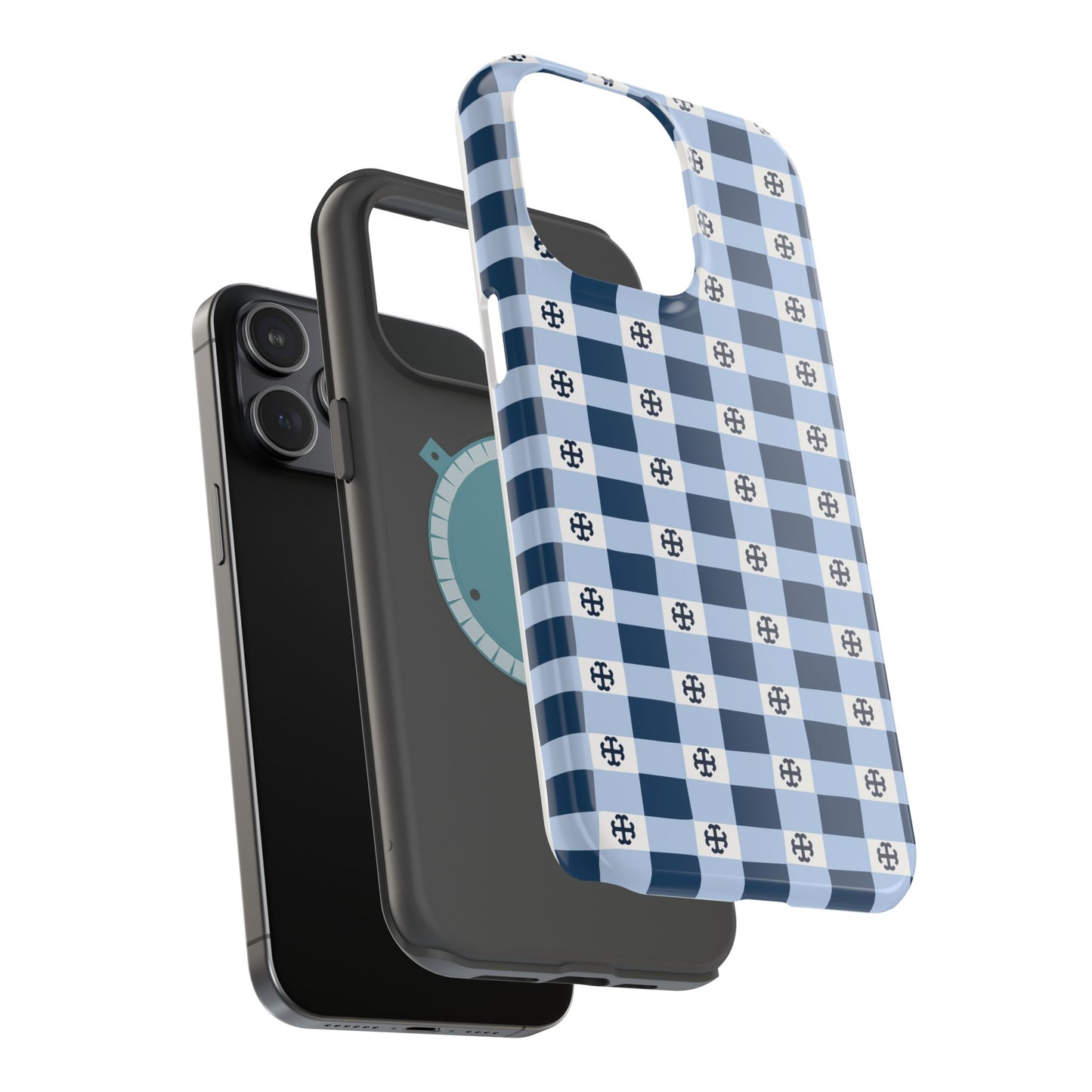Saint Mary's College Gingham French Cross Magnetic Phone Case | Belles Blue | Better in Blue Co.