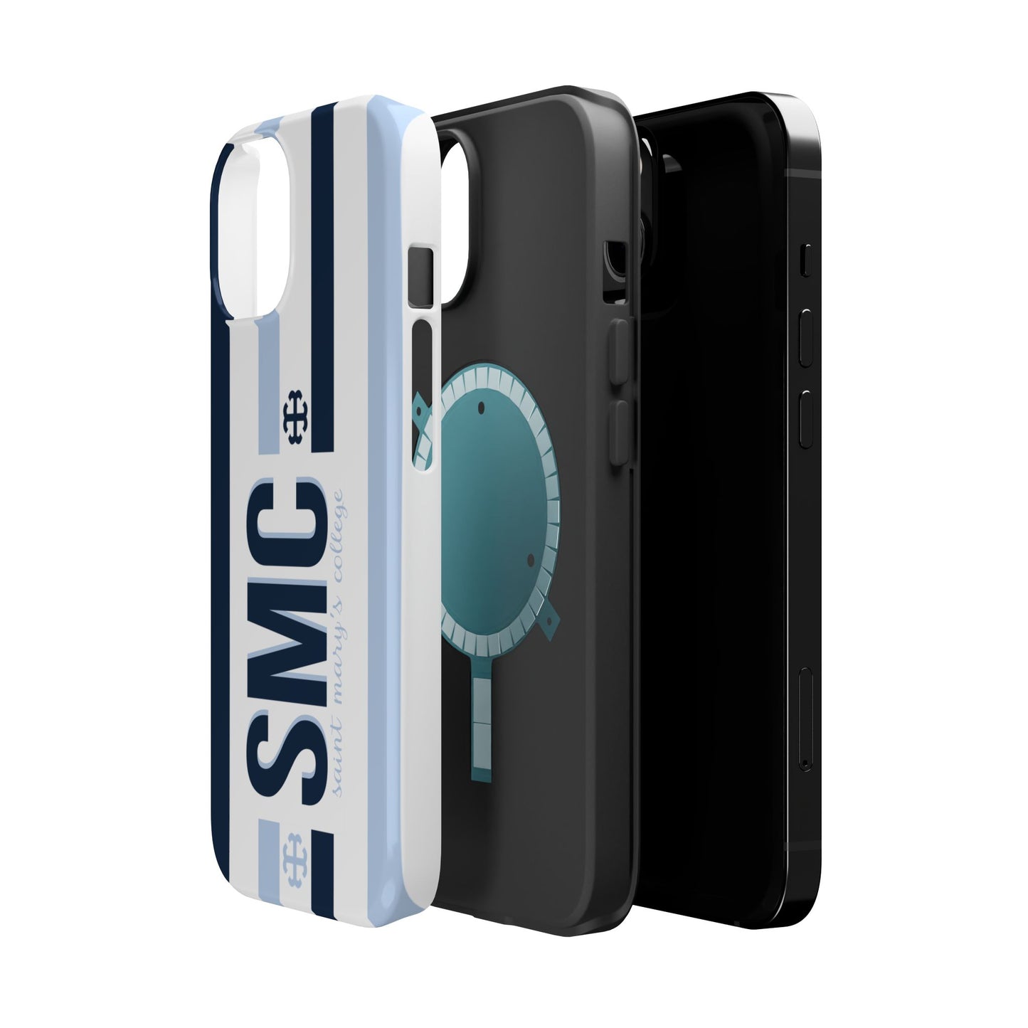 Saint Mary's College Navy/Belles Blue Striped Magnetic Phone Case | French Cross | Better in Blue Co.