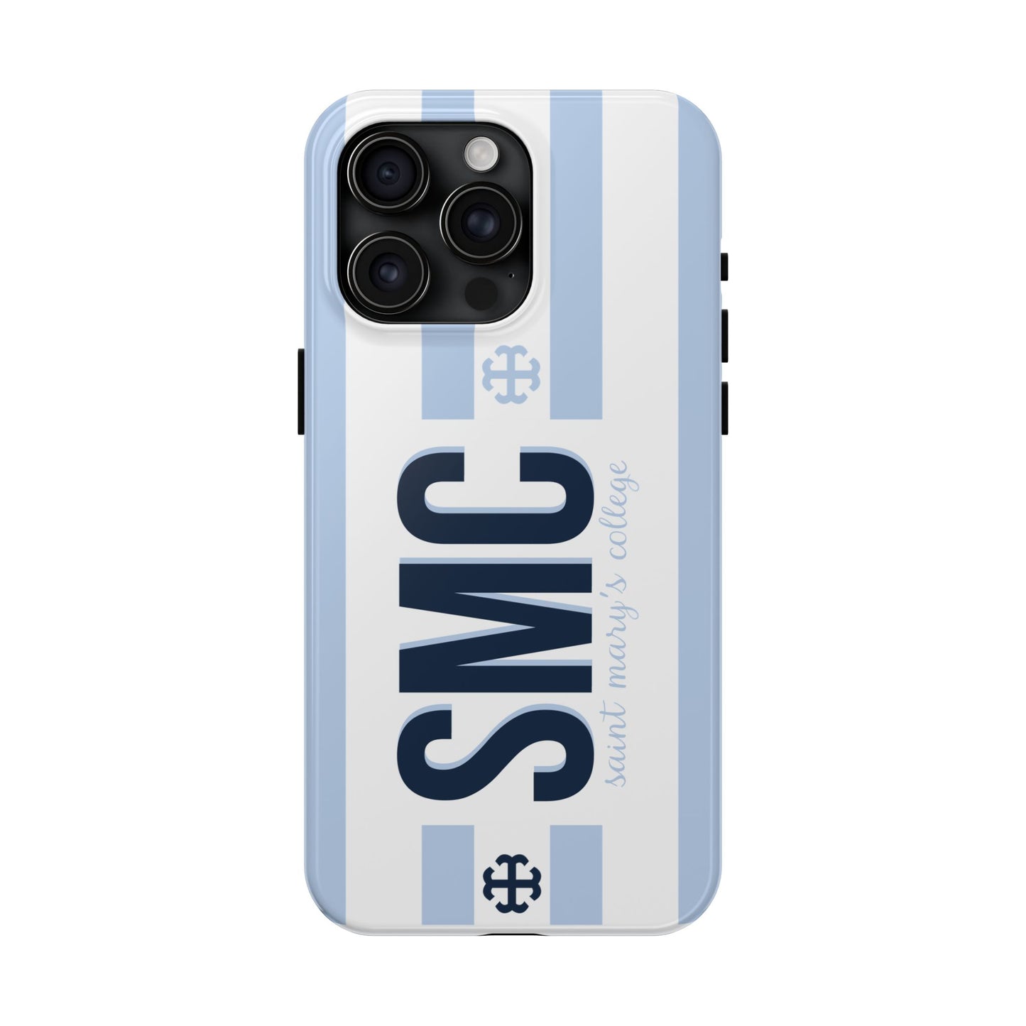 Saint Mary's College Belles Blue Striped Phone Case | French Cross | Better in Blue Co.