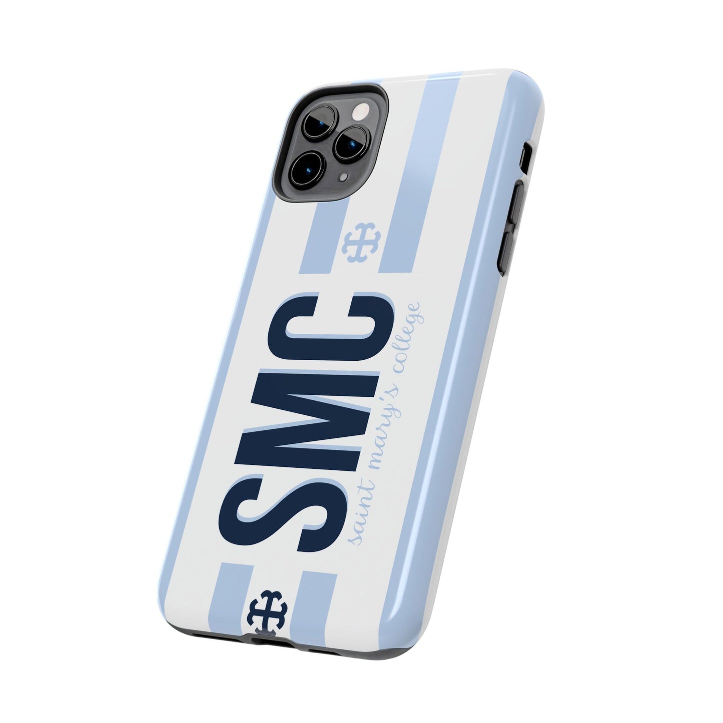 Saint Mary's College Belles Blue Striped Phone Case | French Cross | Better in Blue Co.