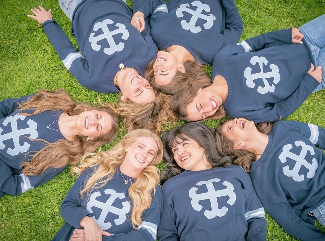 The French Cross Sweater | Saint Mary's College | Two Versions | PRE-ORDER | Navy | Belles Blue | White | Better in Blue Co.