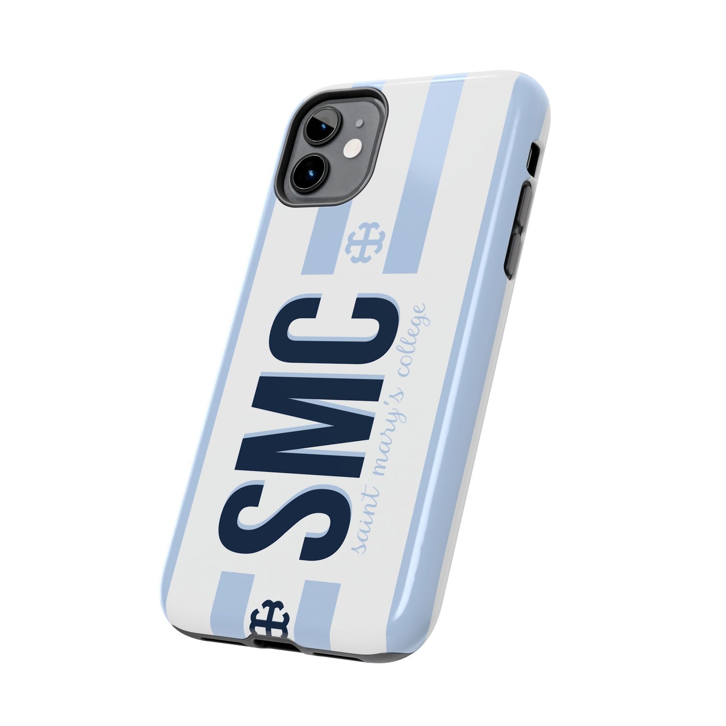 Saint Mary's College Belles Blue Striped Phone Case | French Cross | Better in Blue Co.