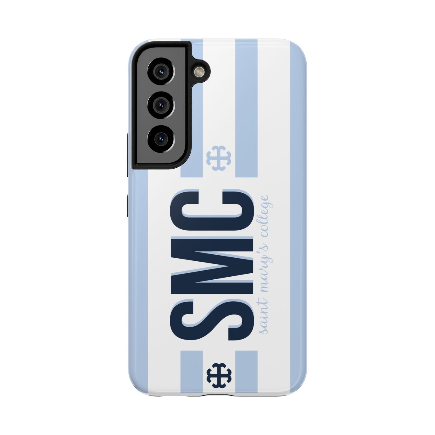 Saint Mary's College Belles Blue Striped Phone Case | French Cross | Better in Blue Co.