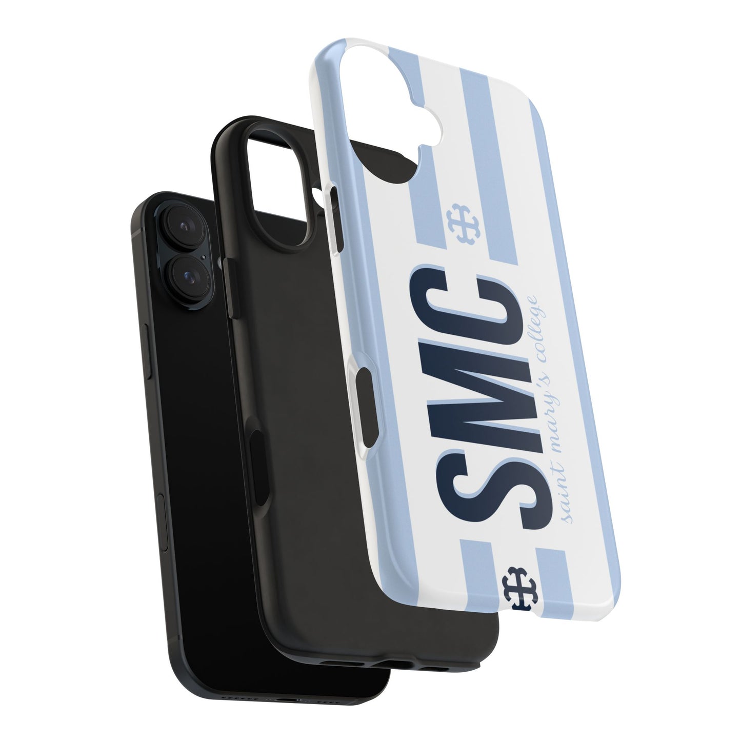 Saint Mary's College Belles Blue Striped Phone Case | French Cross | Better in Blue Co.