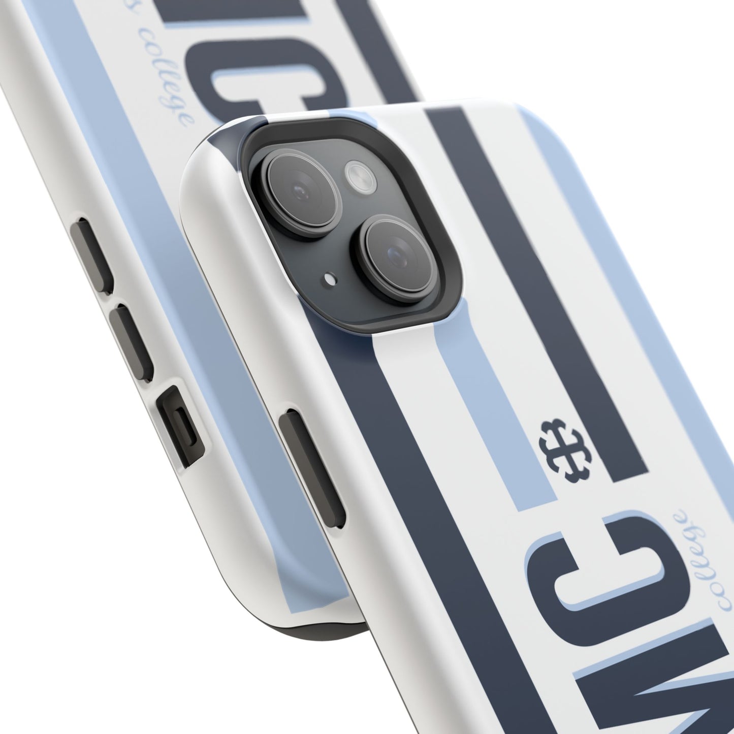 Saint Mary's College Navy/Belles Blue Striped Magnetic Phone Case | French Cross | Better in Blue Co.