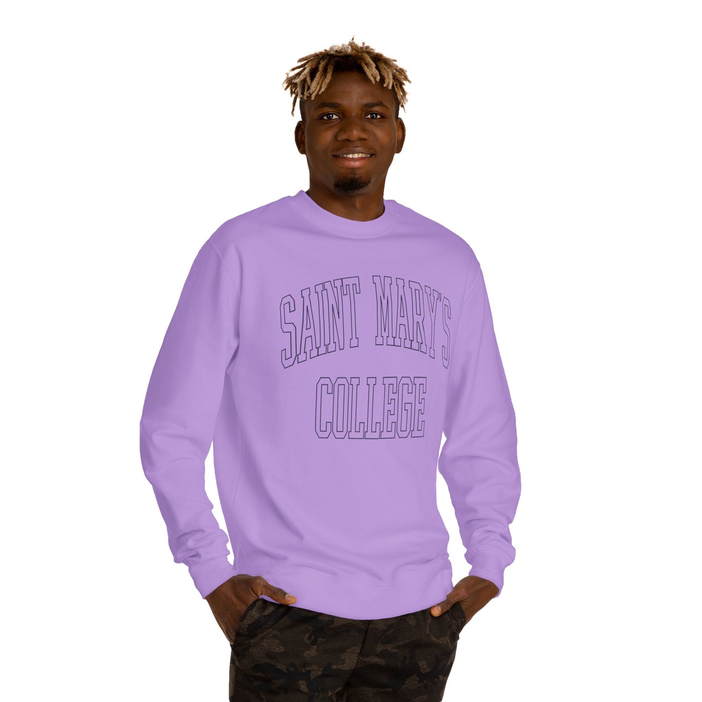 Saint Mary's College Outline Unisex Crew Neck Sweatshirt | Notre Dame, IN | Better in Blue Co.