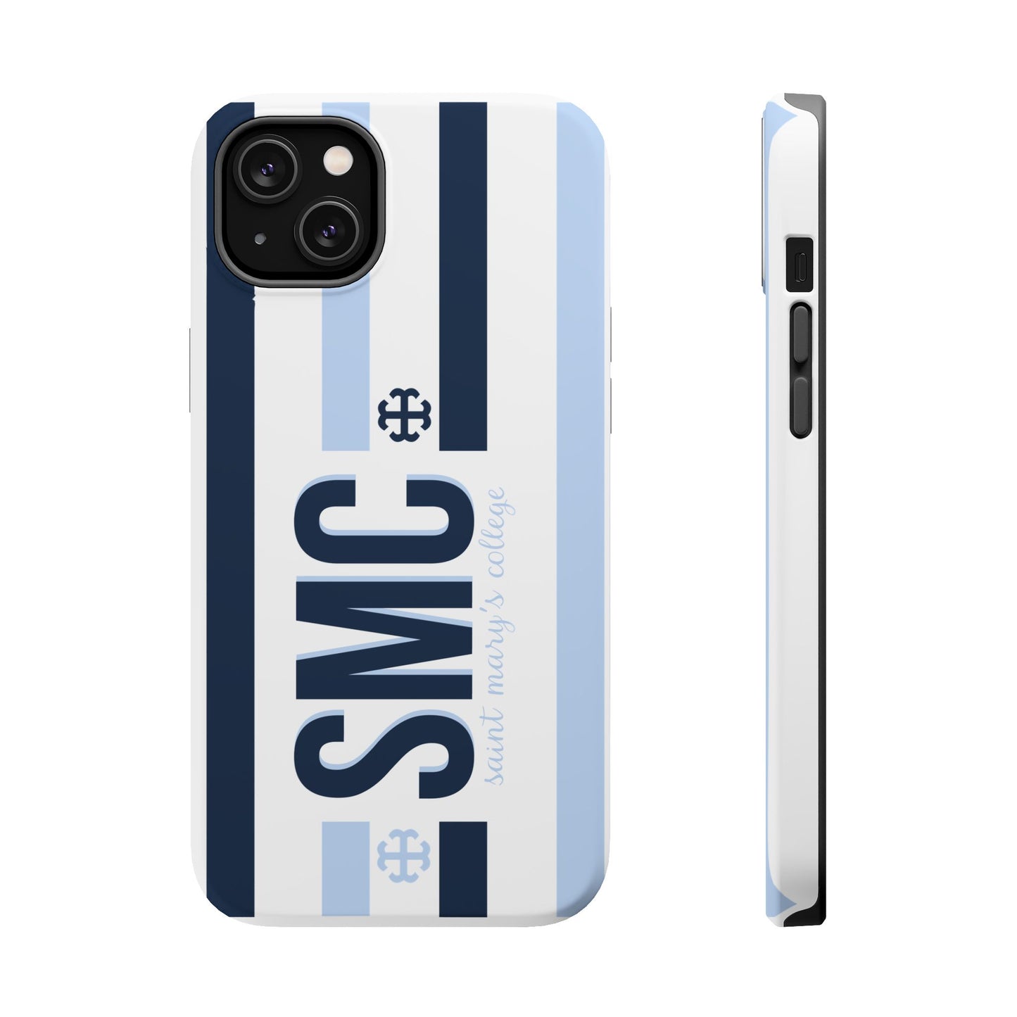 Saint Mary's College Navy/Belles Blue Striped Magnetic Phone Case | French Cross | Better in Blue Co.