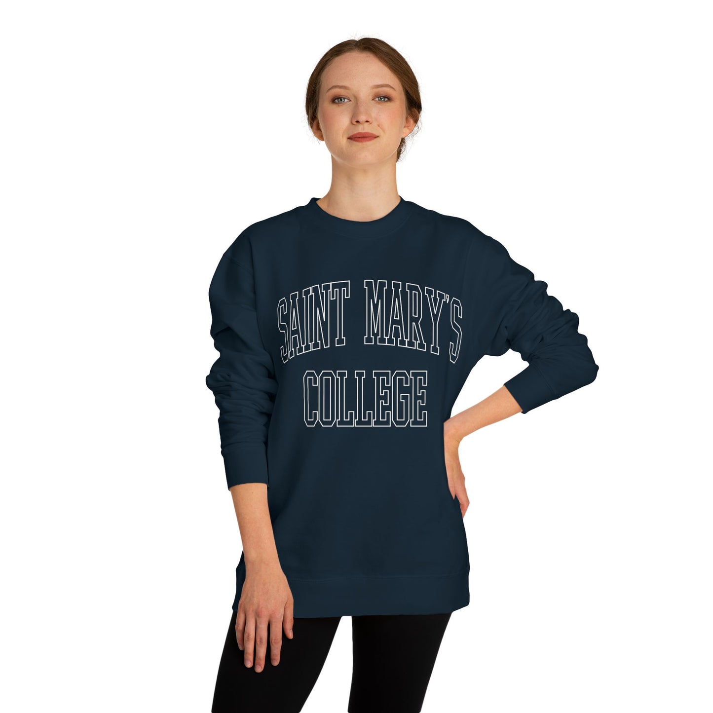 Saint Mary's College Outline Unisex Crew Neck Sweatshirt | Notre Dame, IN | Better in Blue Co.