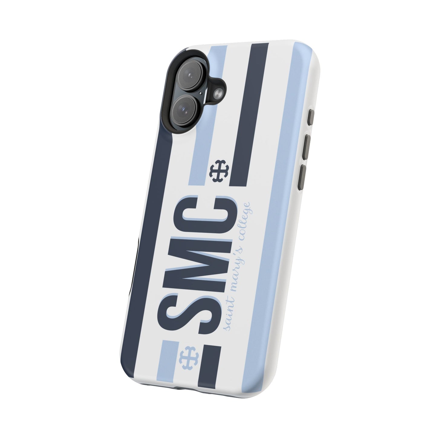 Saint Mary's College Navy/Belles Blue Striped Magnetic Phone Case | French Cross | Better in Blue Co.