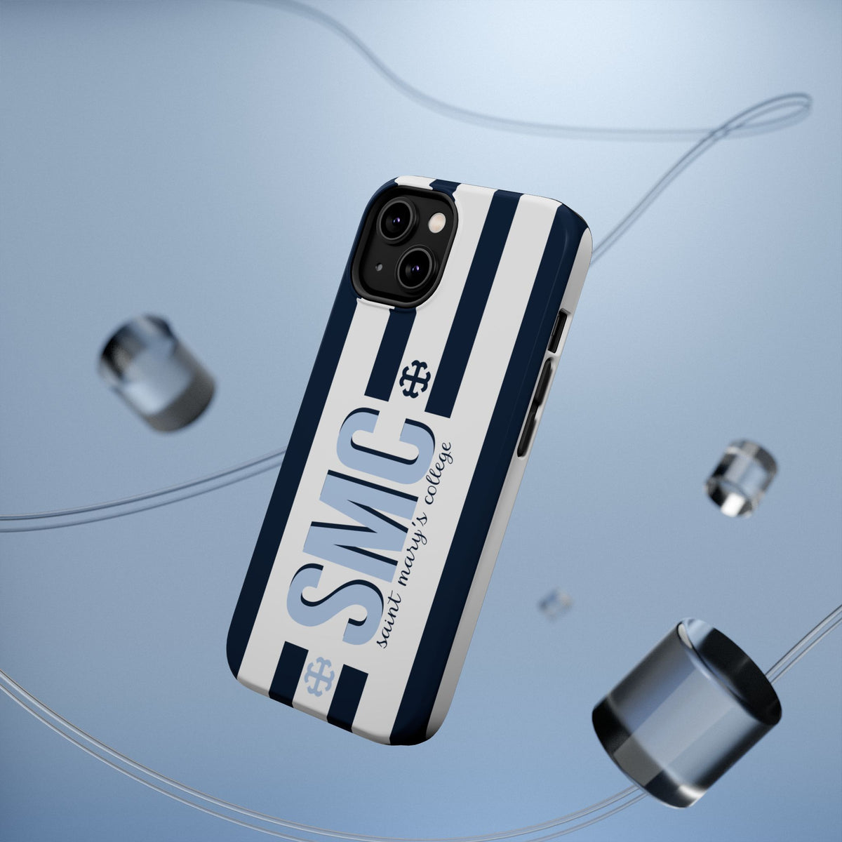 Saint Mary's College Navy Blue Striped Phone Case | French Cross | Better in Blue Co.