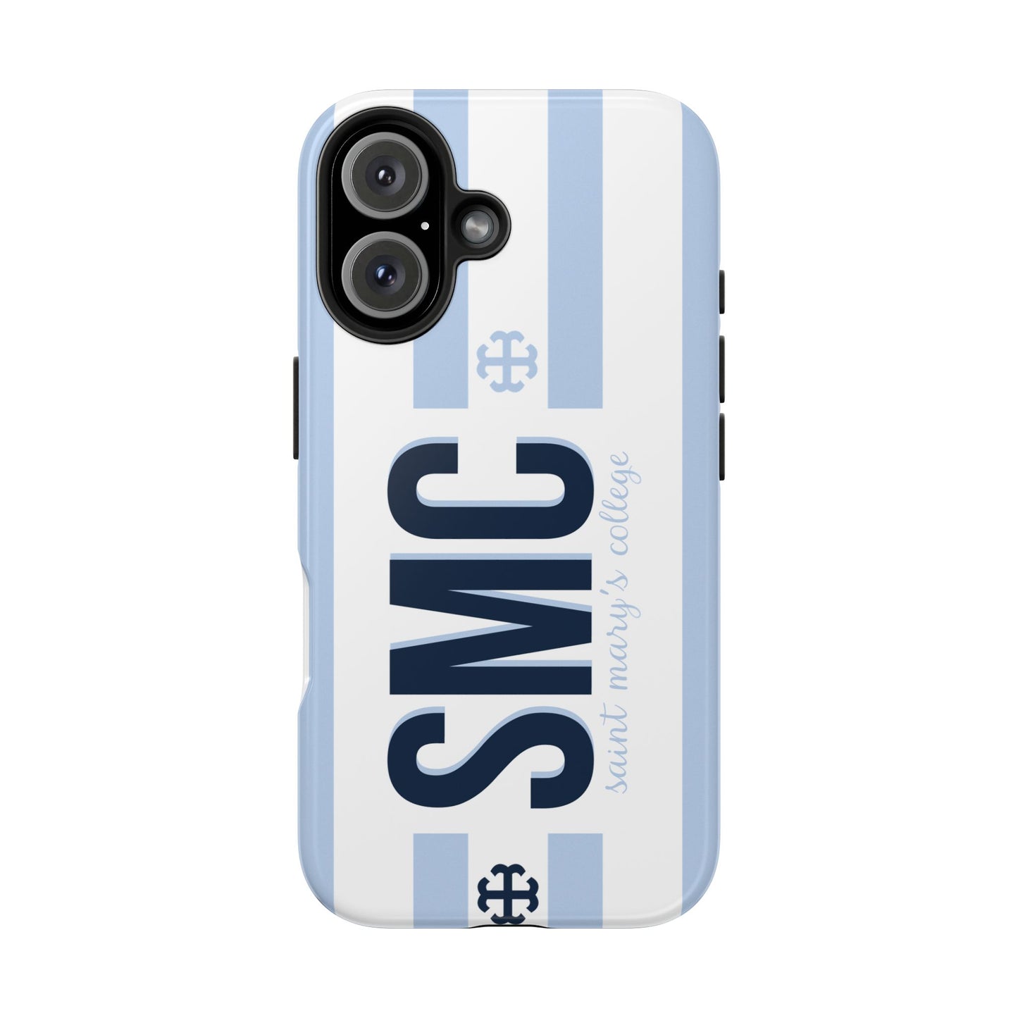 Saint Mary's College Belles Blue Striped Phone Case | French Cross | Better in Blue Co.
