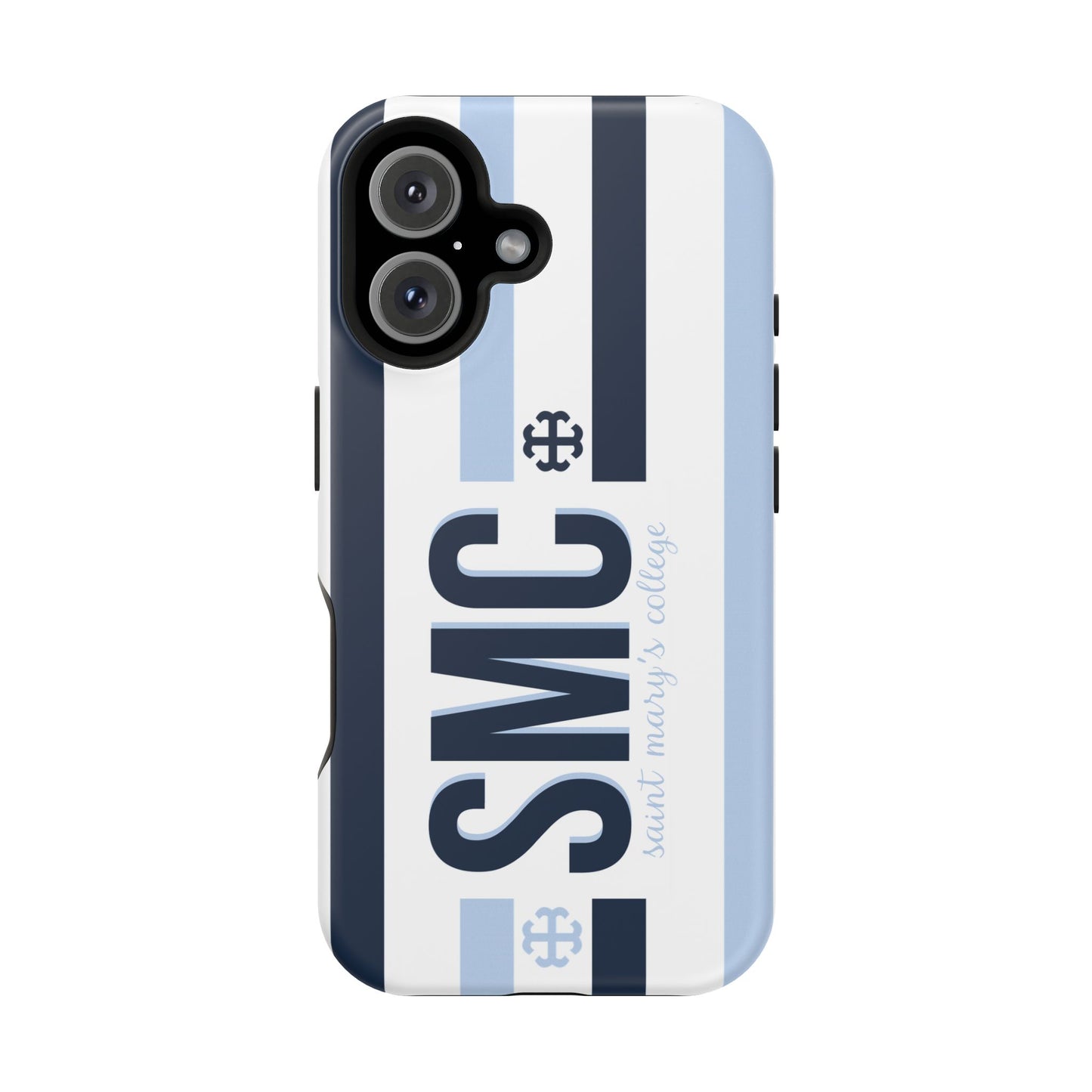 Saint Mary's College Navy/Belles Blue Striped Magnetic Phone Case | French Cross | Better in Blue Co.