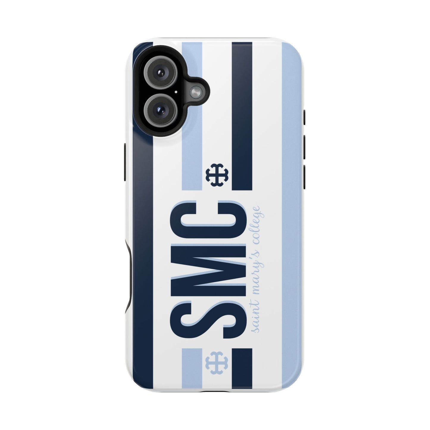 Saint Mary's College Navy/Belles Blue Striped Magnetic Phone Case | French Cross | Better in Blue Co.