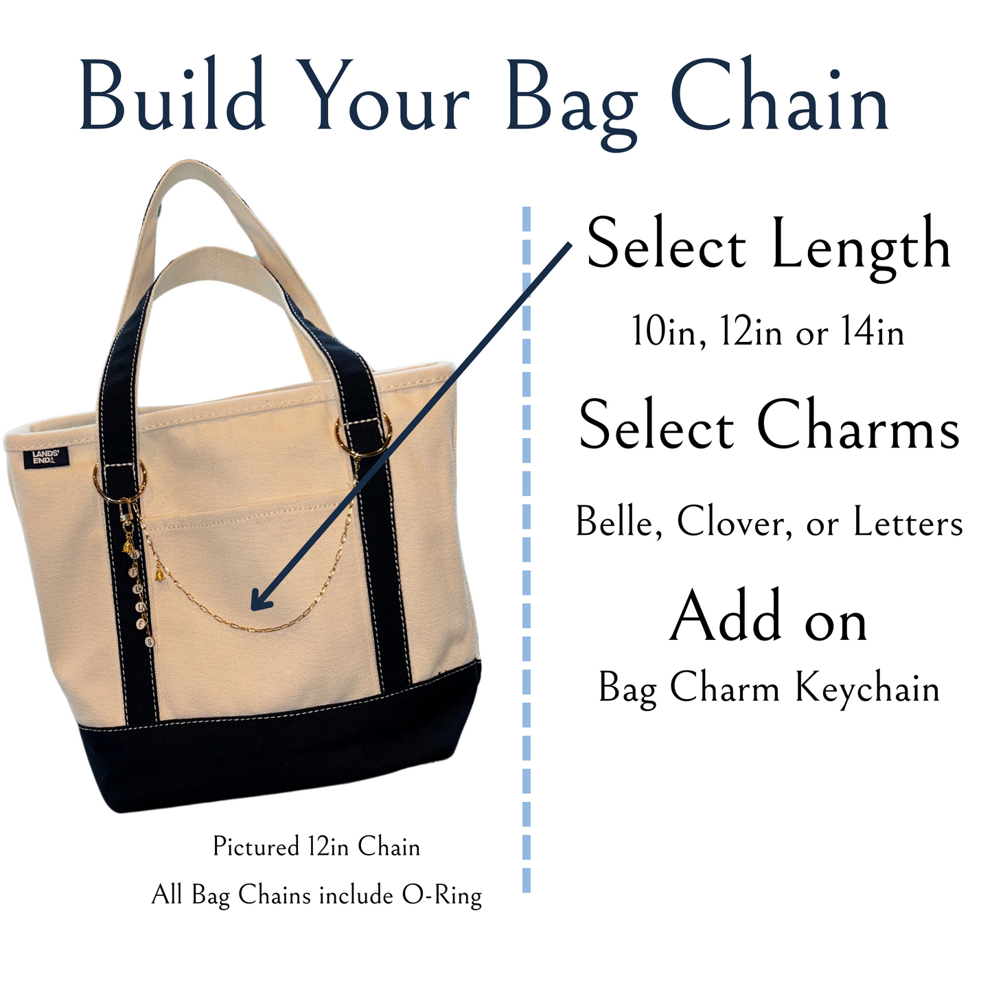 Better in Blue Co. Bag Chain for Tote Bag | Belles | Shamrock | Bag Charms